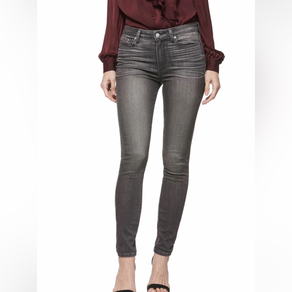 PAIGE High-Rise Skinny Jeans in Faded Gray